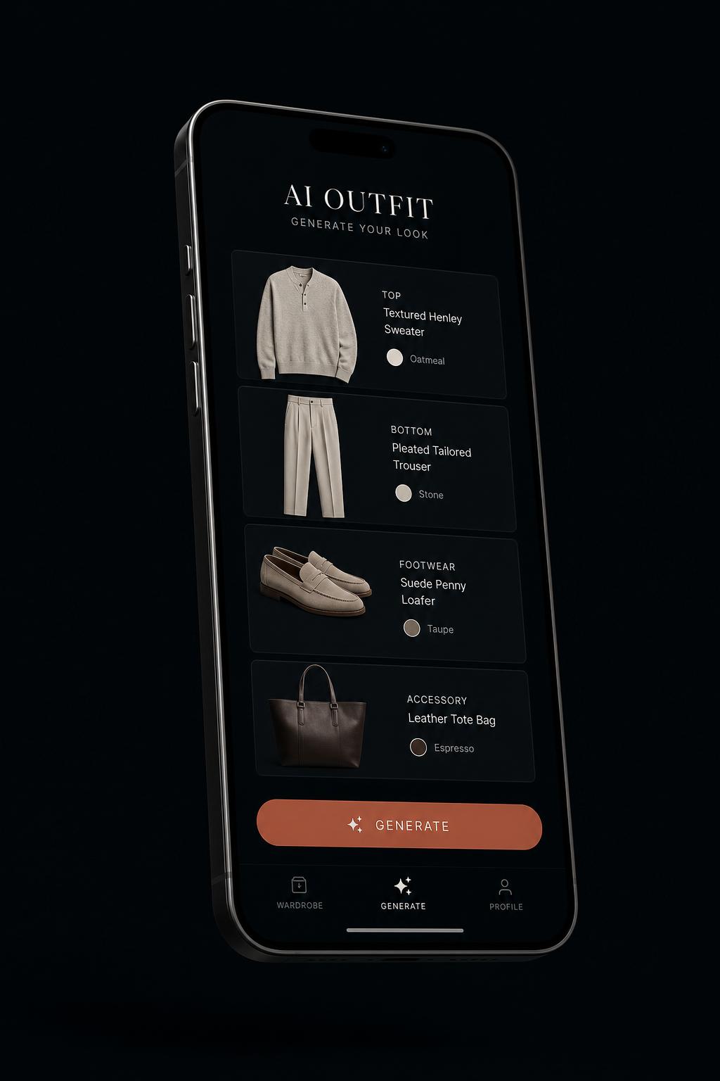 Outfit Generation — The Style List app screen