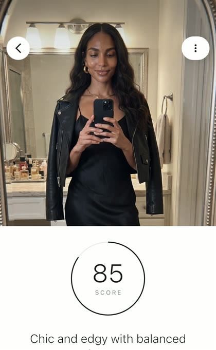 FitCheck result, score 85: Chic and edgy with balanced elegance